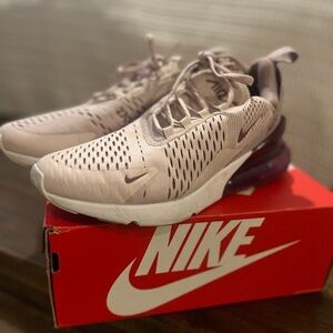 Nike Cream and Purple Athletic Shoes with Air Max Technology